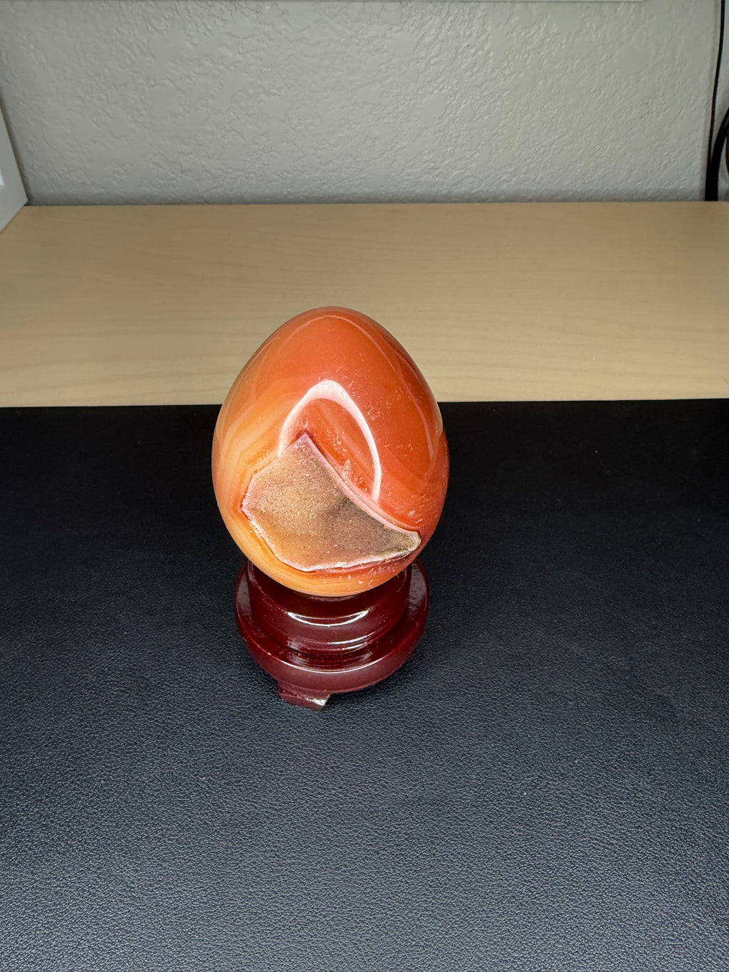 Carnelian druzy  egg ￼