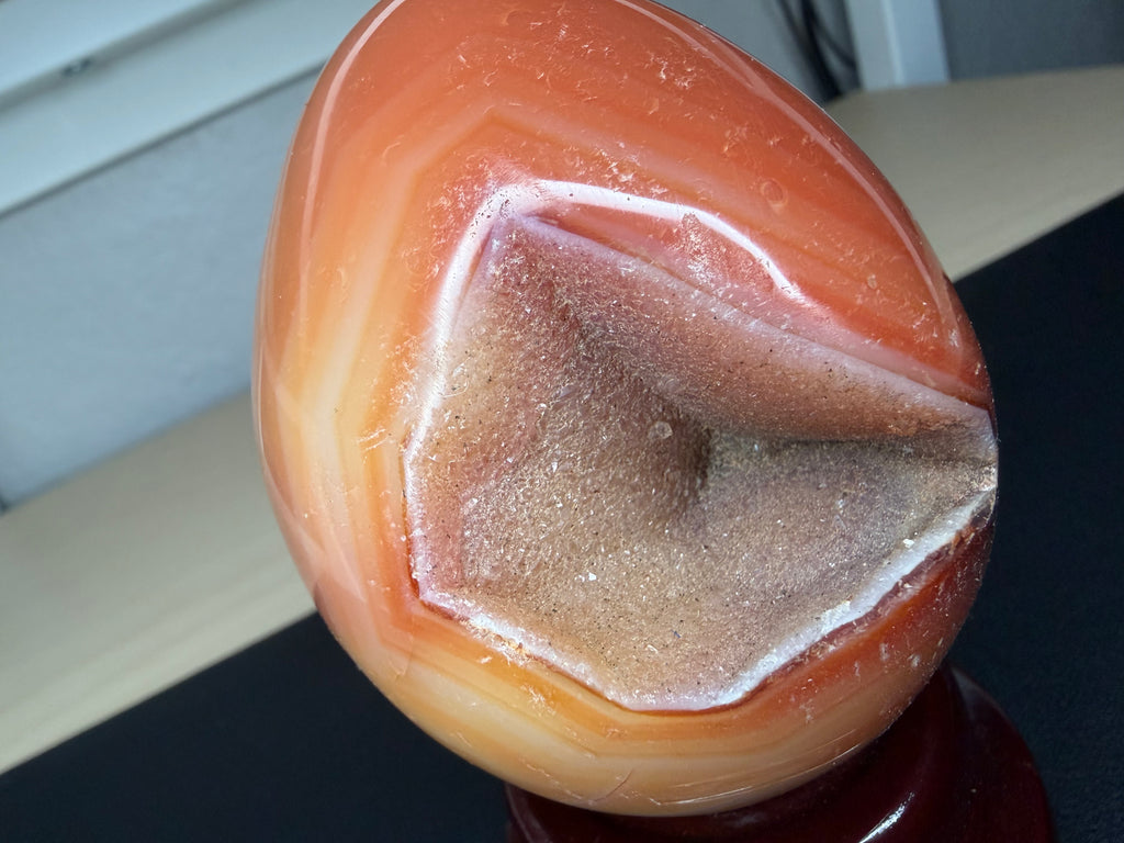 Carnelian druzy  egg ￼