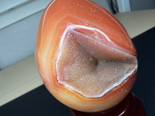 Carnelian druzy  egg ￼