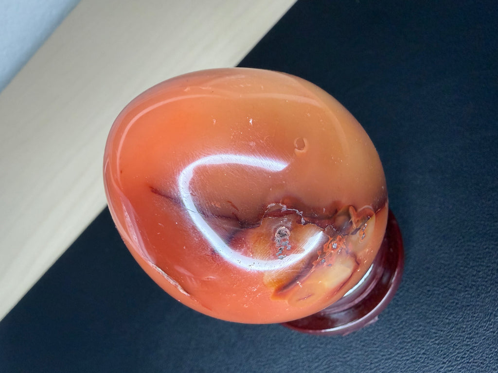 Carnelian druzy  egg ￼