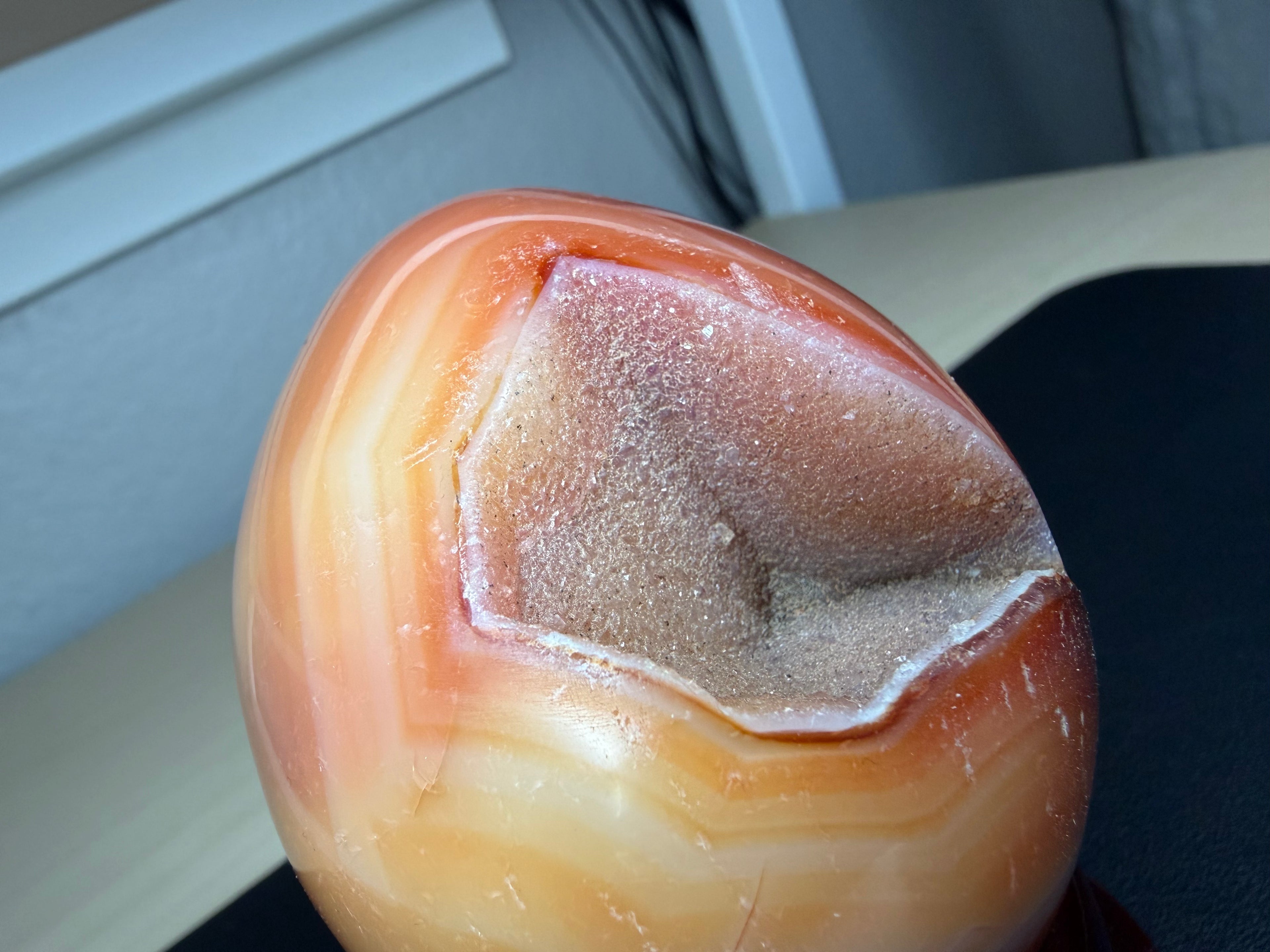 Carnelian druzy  egg ￼