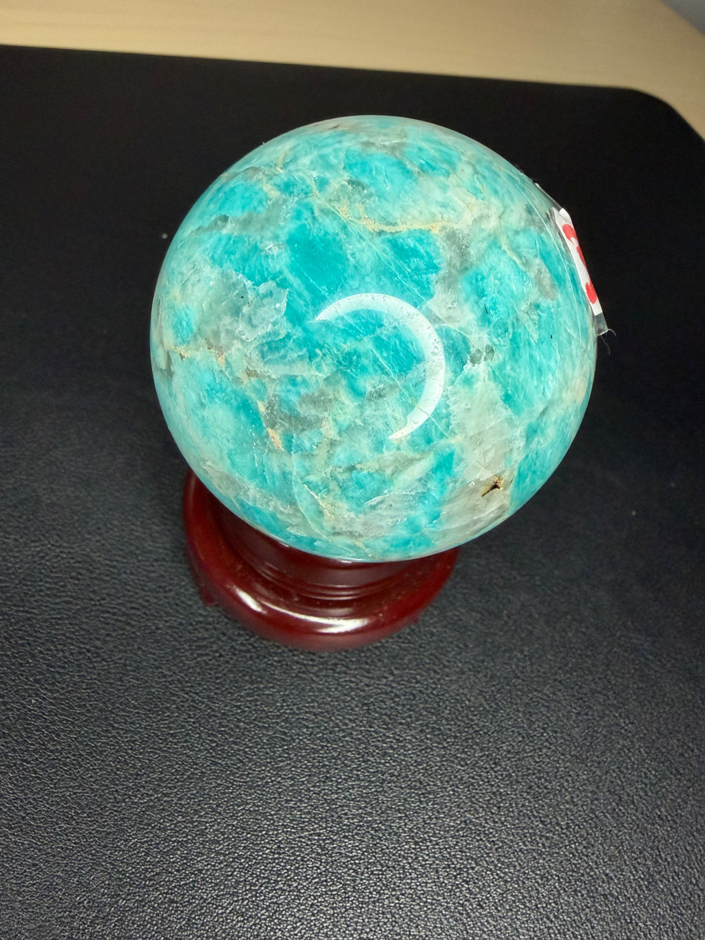 Natural Blue Amazonite Ball Quartz Crystal Sphere Reiki Specimen Healing