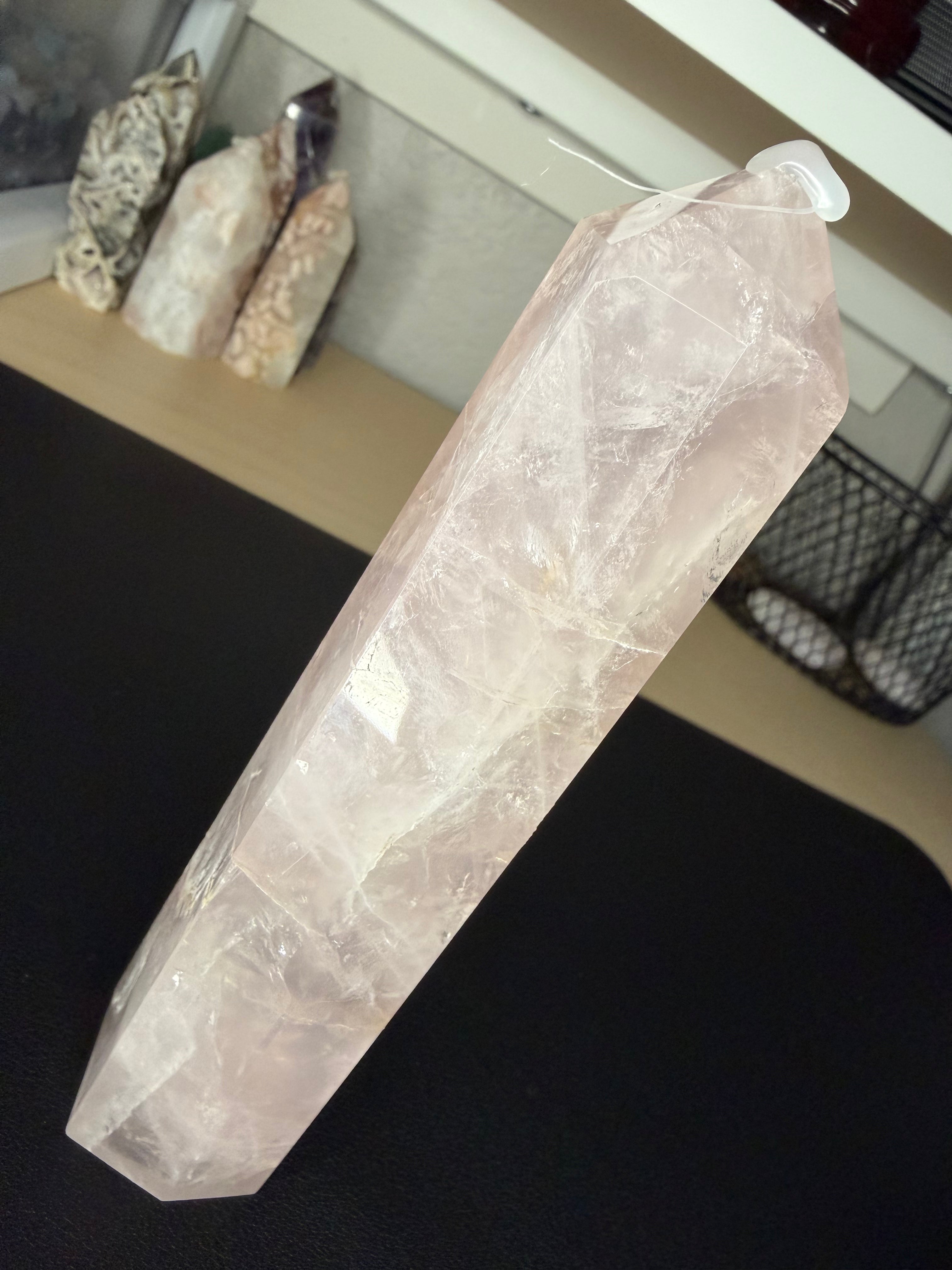 Large rose quartz tower ￼