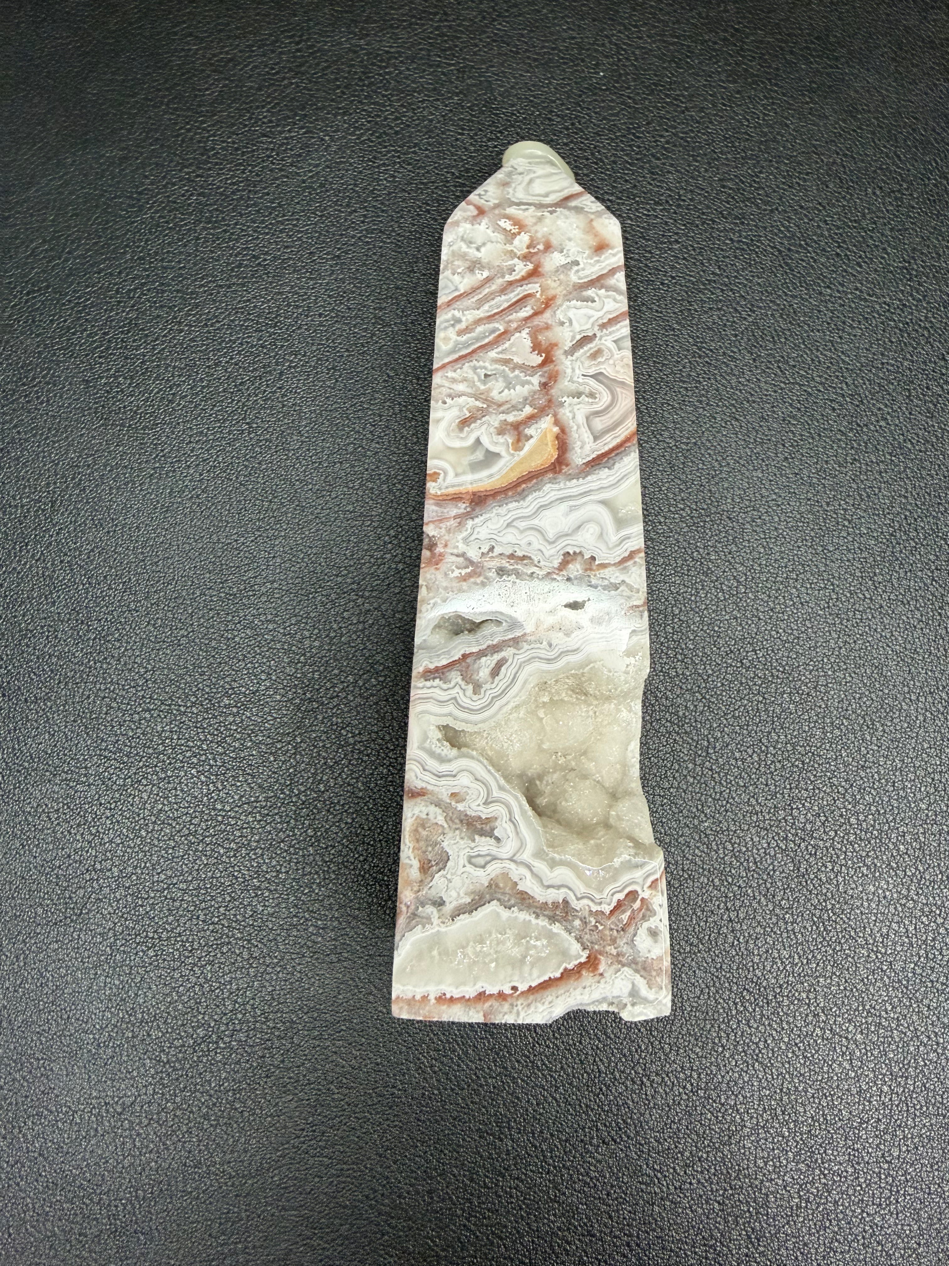 Mexican Agate druzy Tower Point Healing Crystal Stone Gemstone