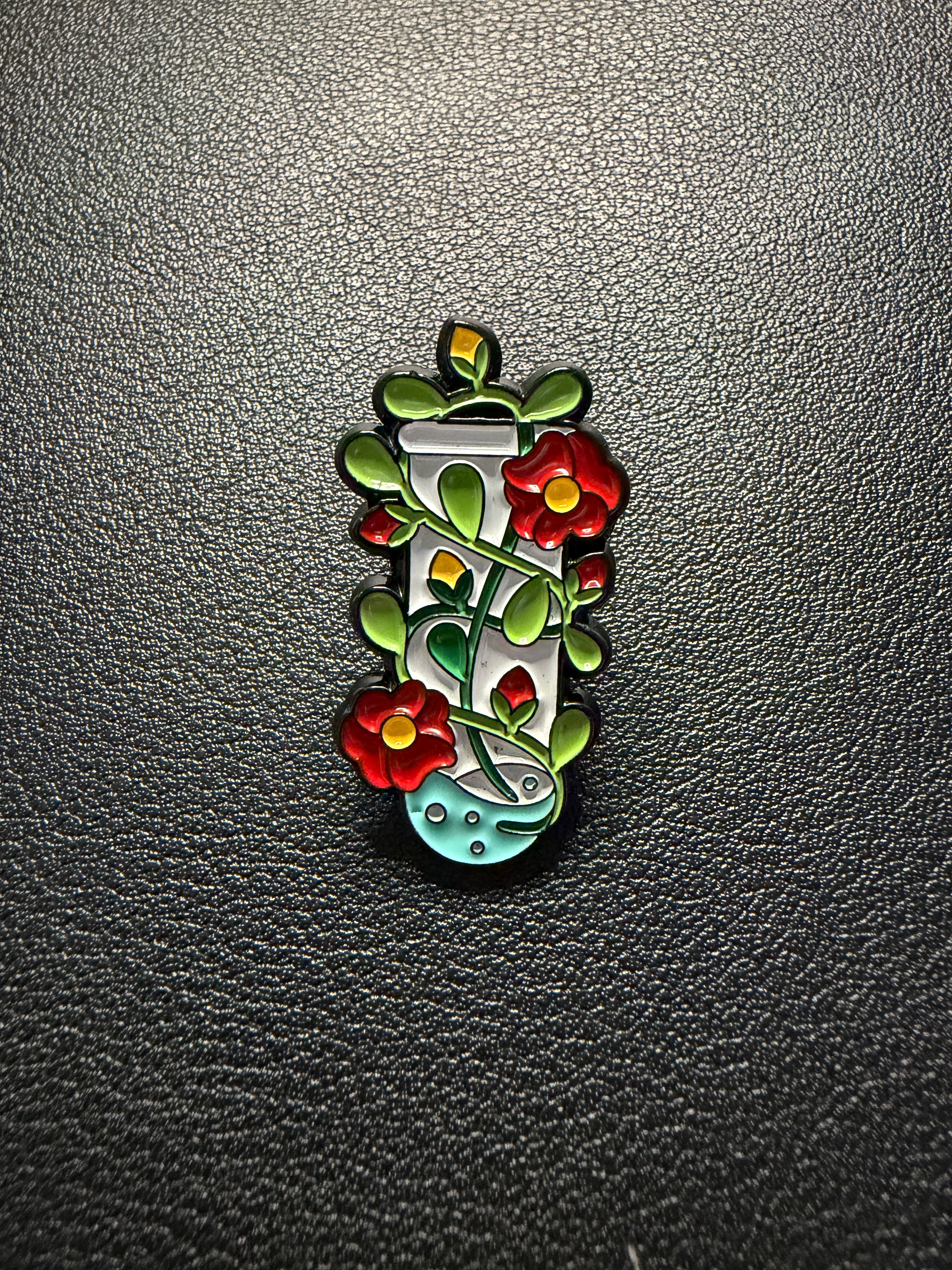 flower bottle pin