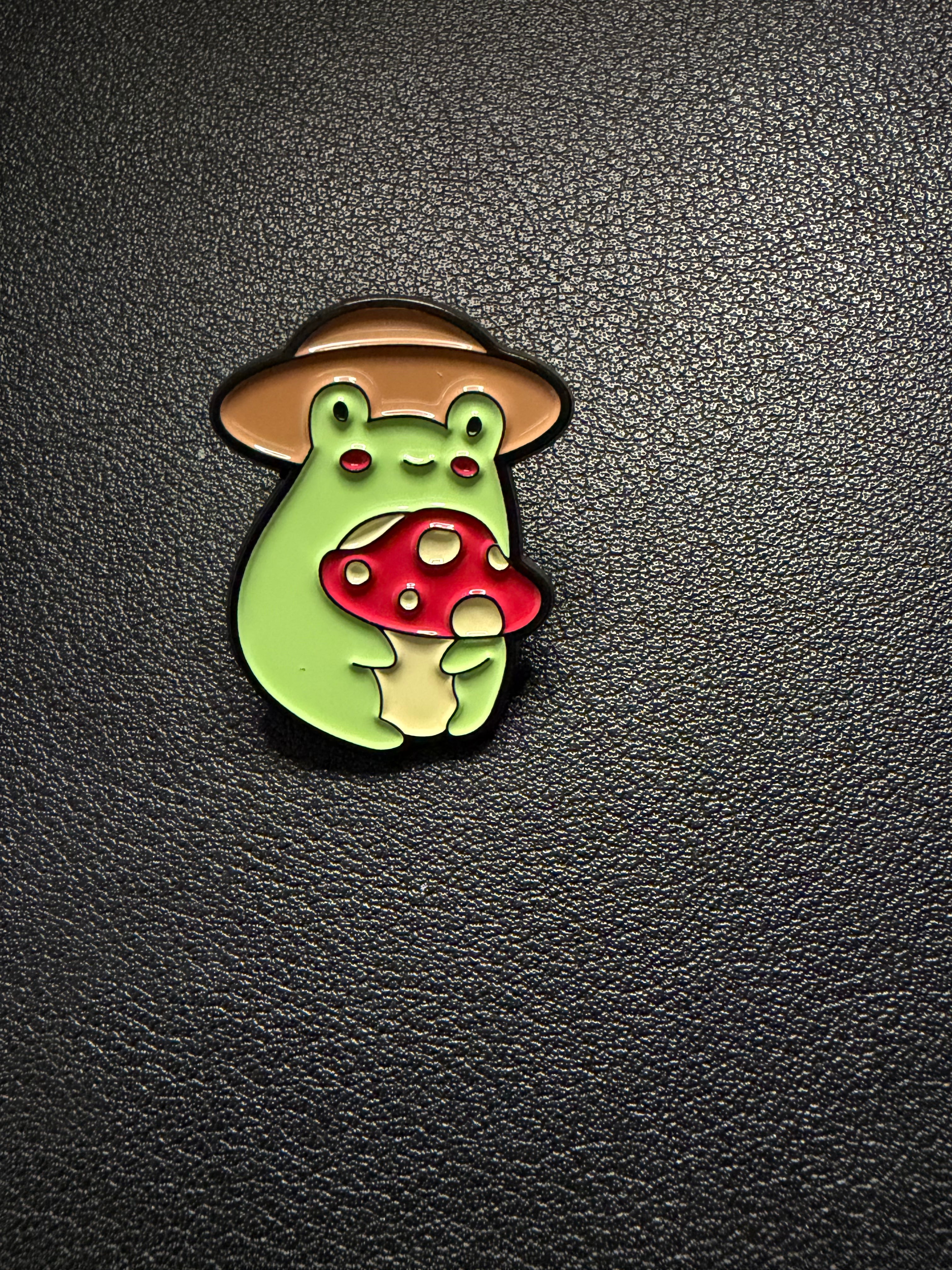 mushroom frog pin