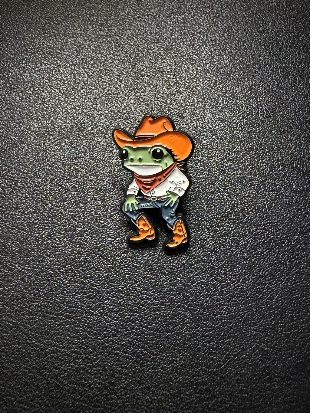dancing cowboy frog pin