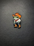 dancing cowboy frog pin