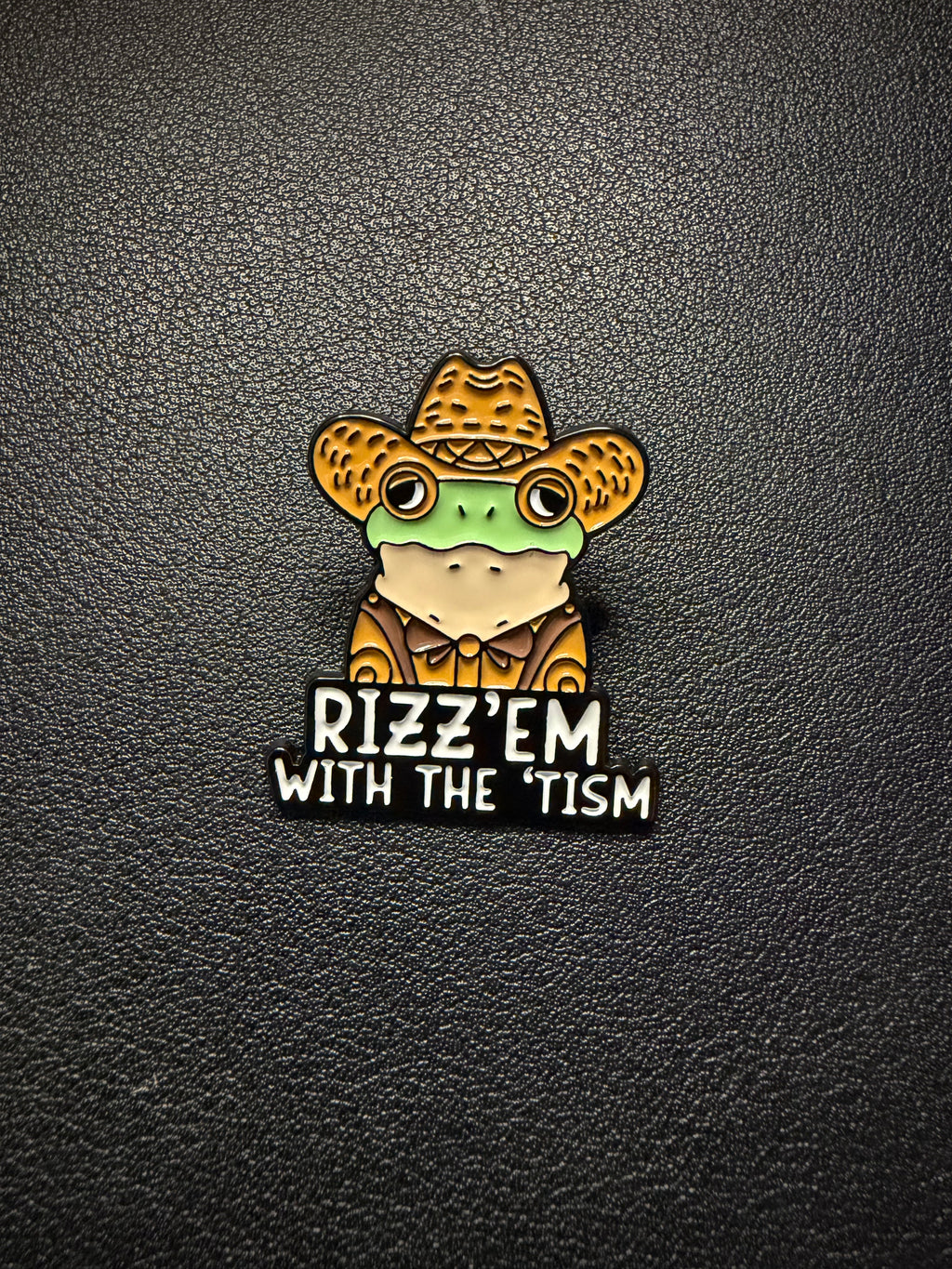 rizz'em with the 'tism frog pin