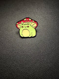mushroom hat frog pin