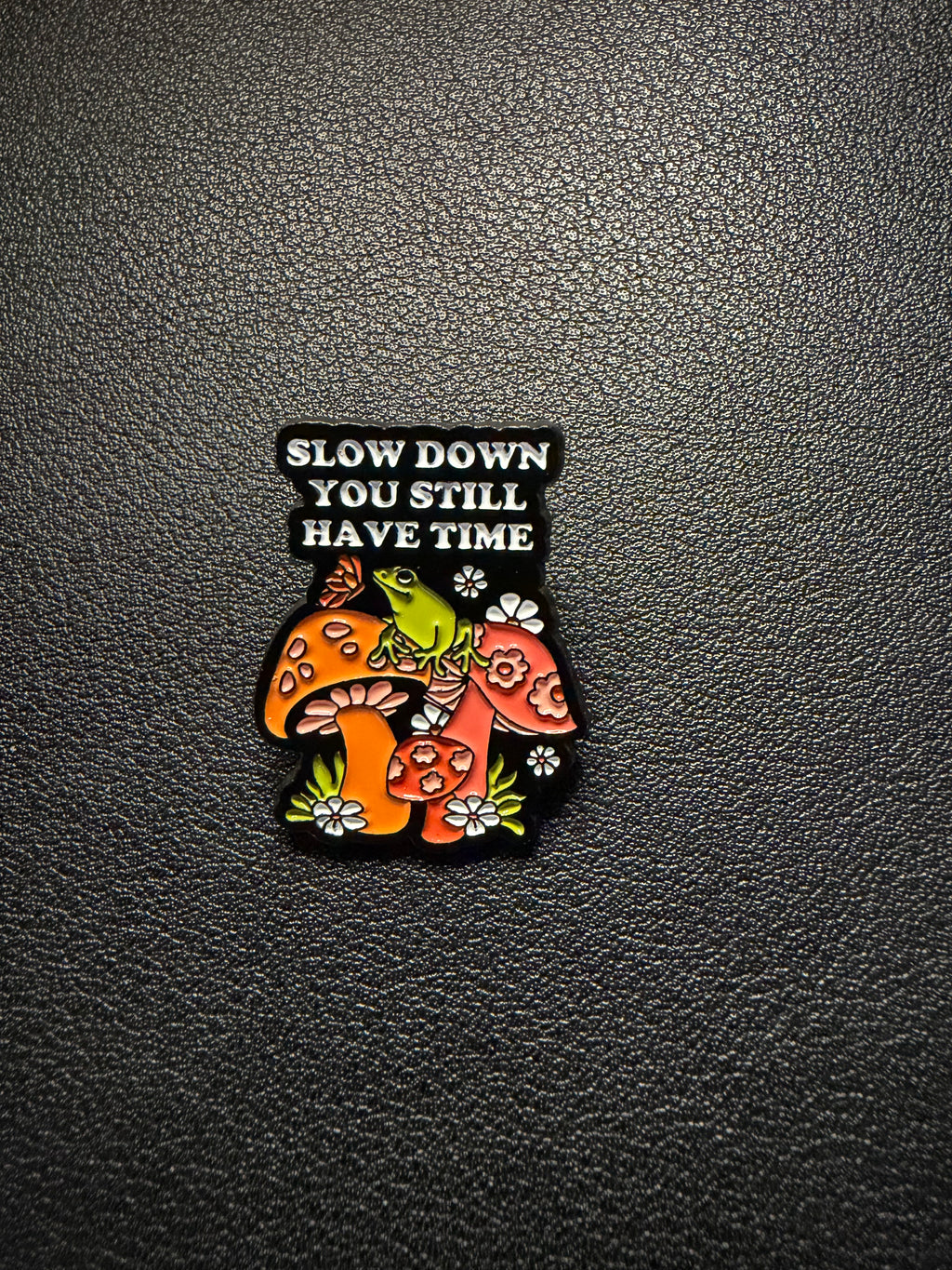 slow down life frog pin